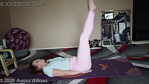 YOGA LESSON TURNS INTO FEMDOM WITH MILF'S NATURAL TITS AND ASS