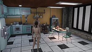 Fallout 4 hentai: Brunette pastry chef gets fucked hard in anime cartoon adventure!