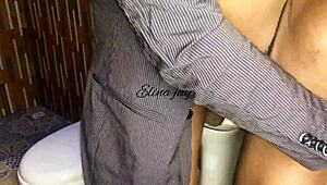 We Fucked In The Bathroom Again With Costumes And Small Waist