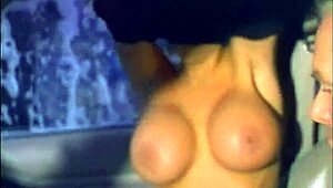 Back in the day, blonde learns hardcore moves in car for retro scene.