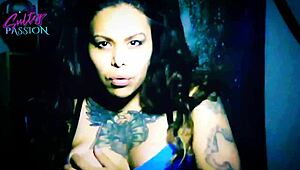 skin pmv featuring sexy latina oiled flashing and tattooed tits