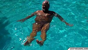 Hot Blonde Teen Massages Grandpa with Wild Touch