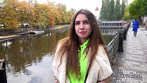 Young Ukrainian Elle Rose Gives Quality Outdoor Blowjob with Vira Gold