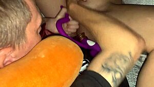 denied orgasm with hot big dildo deep makes her body shake all over