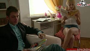 hey babe, you see this no-tits blonde taking a huge dick in her tiny ass?