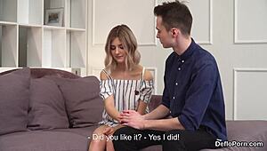 Man, this innocent teen gapes her slit wide and loses virginity fast.