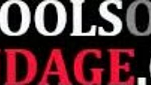 Busty Submissive Rides Sybian While Bound Tight by Dom