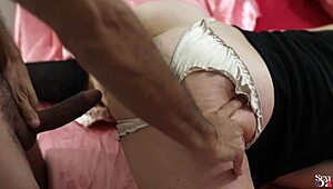 French Amateur In Satin Dress Doggy Dirty Talk!