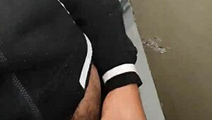 Wow, gym bathroom fun with guys, adrenaline pumping! 😏 Full sheer action.