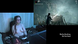 Naked Alan Wake Playthrough Part 10 with Big Tits!
