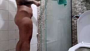 washing my hairy pussy and ass to cum with vibrator 😏