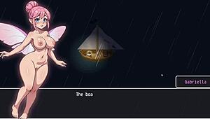 in lost lagoon harem hentai game ep 1, a cute naked fairy gets stuck in the prison key hole