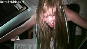 Alexis Crystal Offers Ass Through Car Window for Public Fucking