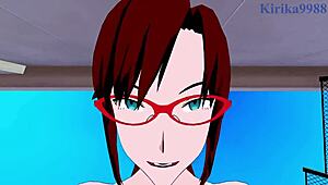 Mari makinami and ritsuko akagi engage in intense hentai sex