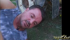 Herbert, the horny little neighbor, bangs every granny in retro German style.