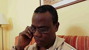 Young euro babe getting pussyfucked by grandpa's big black cock