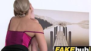 female agent gets hot redhead to make sexy blonde cum with oral skills! 🔥