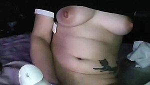 The alt pawg starts masturbating with vibrator and toys, building to orgasm