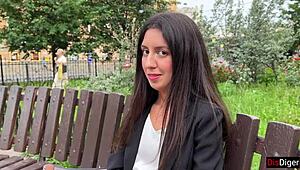 i can’t believe it, a naive business woman got drilled hard at casting for cash. bent over and used!