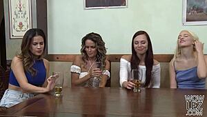 hot lesbian couple prinzzess and vanessa veracruz dive into steamy pussy licking action at home.