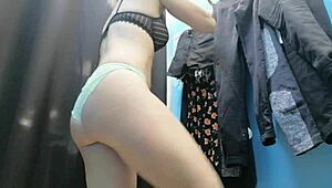 Hey, Russian Beauty with Big Boobs and Nipples Caught Changing in Dressing Room