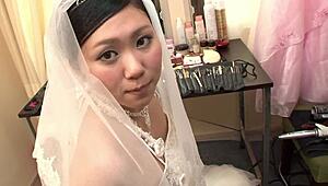 Japanese Emi Koizumi drilled hard in wedding dress uncensored
