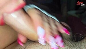 OMG! Long nails fetish sex with stepmom is wild!