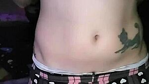 The alt pawg starts masturbating with vibrator and toys, building to orgasm