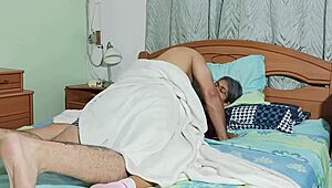 I’m Obsessed Watching Stepmother Masturbate and Sneaking Under Sheets to Fuck Her Hard