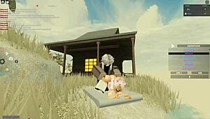 Cute Whore Rides and Gets Ass Fucked in Roblox