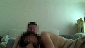 asian with big tits sucking cock