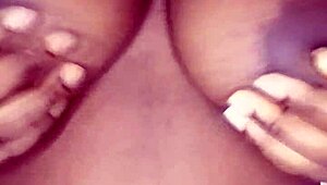 Ebony BBW Riding Cucumber Wildly!