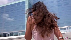 German Scout Picks Natural Latina Linda for Street Fuck