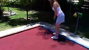 teen little april goes solo outdoors teasing and fingering