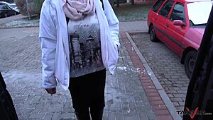 Milf Busty Whore’s Pussy Cum-Covered in Van