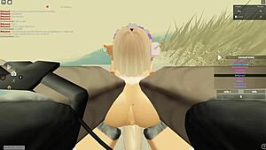 Cute Whore Rides and Gets Ass Fucked in Roblox