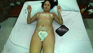 Hubby eats her cheating wife pussy with whipped cream on tits and cunt 😈