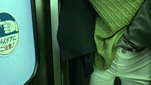 Japanese Wife on Train - Makiko Tsurukawa Faces Humiliation with Intense Handjob