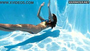 Ivi Rein's natural tits and tight pussy underwater adventure.