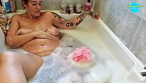 Hubby shaves my pussy bald and masturbates close-up