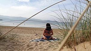 I Filmed a Curvy MILF Changing Clothes on Beach