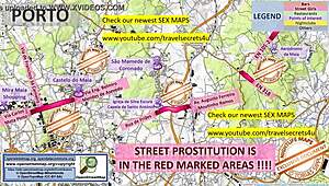 Porto Portugal street map guides to raw brothel sex