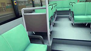 Airi Akizuki sucking dick on the bus in pov