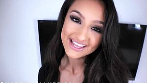 Latina Eliza Ibarra takes a massive cock with wild energy