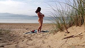 I Filmed a Curvy MILF Changing Clothes on Beach