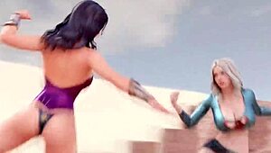 the blonde dominated the brunette in pussy fucking