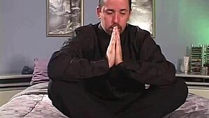 A Cult Ritual with Kneeling Blowjob and Anal Cum Action in Pentagram