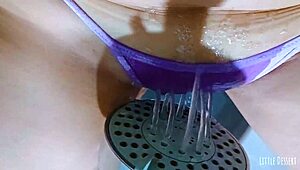 Playing with my pussy in the college bathroom