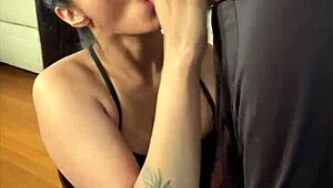 Omg She Swallowed Every Single Drop in Homemade Action