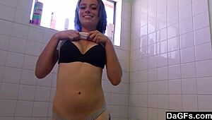 I'm so drawn to this teen pleasuring herself in the bathroom